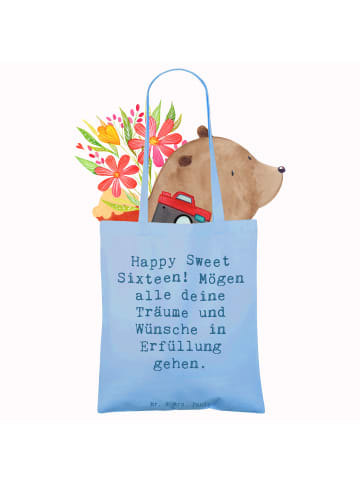Mr. & Mrs. Panda Tragetasche Spruch 16. Geburtstag mit Spruch in Sky Blue