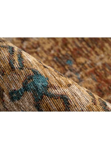 Kayoom Kurzflor Teppich Primavera 725 in sand - blau - rechteckig