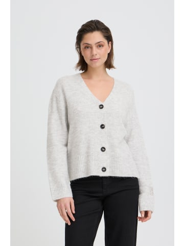 ICHI Strick-Cardigan langarm IHBALING Loose fit in Light grey melange