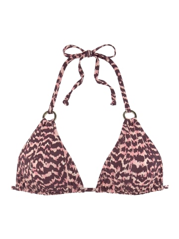 LASCANA Triangel-Bikini-Top in bordeaux bedruckt