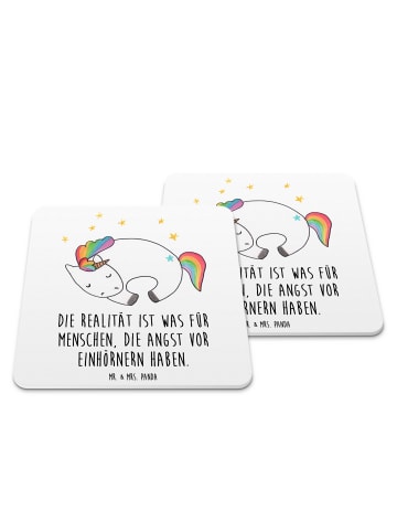 Mr. & Mrs. Panda Bierdeckel Einhorn Nacht mit Spruch in Weiß