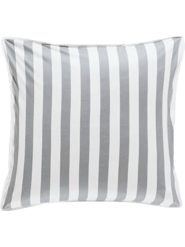 Erwin Müller Edel-Flanell Kuschelkissenbezug in silber-weiß