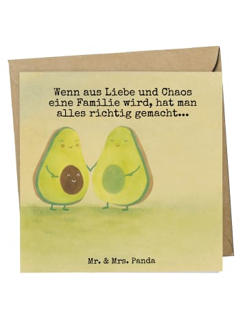 Mr. & Mrs. Panda Einladungskarte Avocado Pärchen Design mit Spruch in Weiß