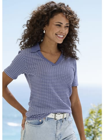 Vivance Poloshirt in blau-creme