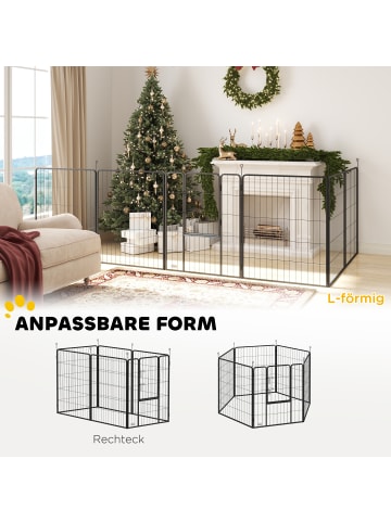 Pawhut Welpenlaufstall, 6-teilig 80cm hoch