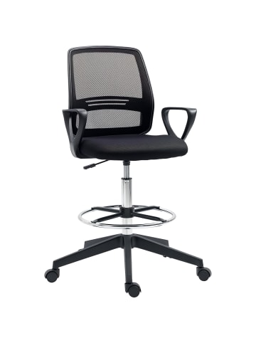 Vinsetto Bürostuhl-L68 x T66 x H100–120 cm-Schwarz