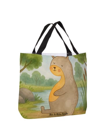 Mr. & Mrs. Panda Schultertasche Otter Bauch Design ohne Spruch in Weiß