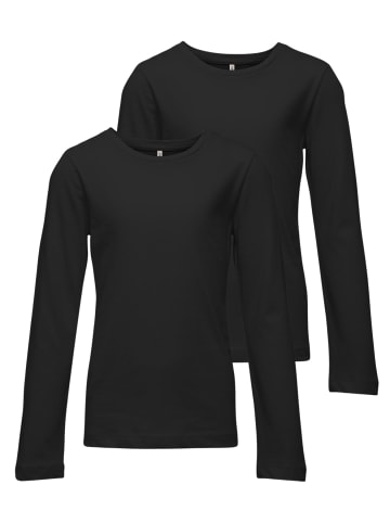 KIDS ONLY Langarmshirts 2er Pack KOGNEW ONLY L/S TEE in black