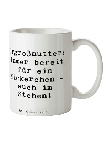 Mr. & Mrs. Panda Tasse Urgroßmutter Nickerchen mit Spruch in Weiß