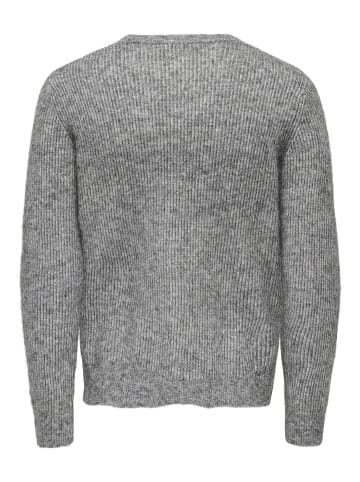ONLY & SONS Strickpullover in Medium Grey Melange