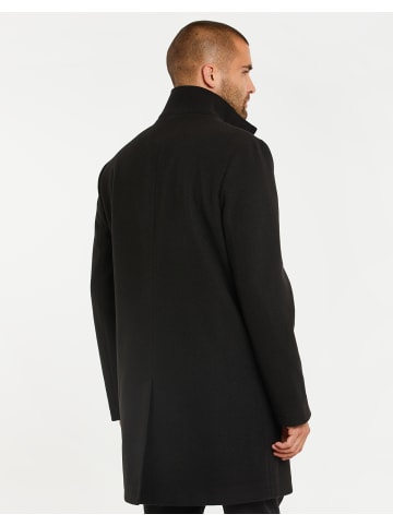 Threadbare Wollmantel THB LUXE Jacket Funnel Neck Mock in Schwarz