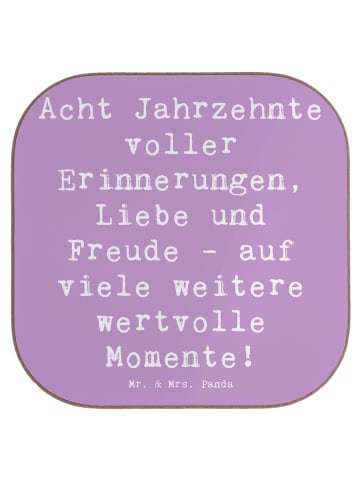 Mr. & Mrs. Panda Untersetzer Spruch 80. Geburtstag Erinnerungen ... in Lavendeltraum