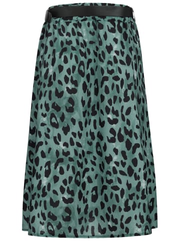 Cloud5ive Cloud5ive Damen Cloud5ive Damen Crepe Rock mit Leo Print inklusive Gürtel in green