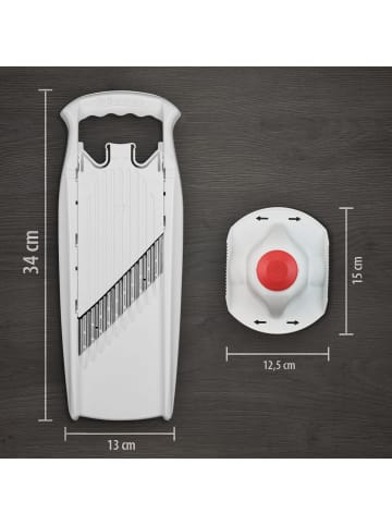 Börner Gemüsehobel Welle-Waffel PowerLine mit Fruchthalter in weiß