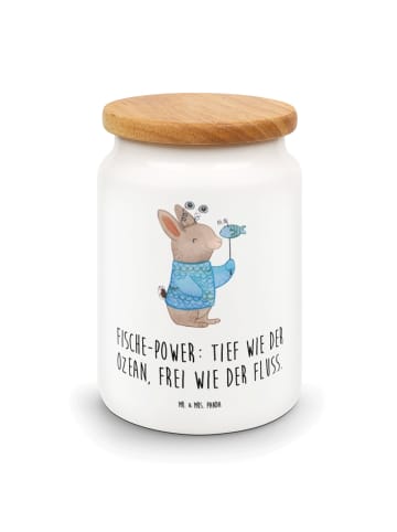Mr. & Mrs. Panda Vorratsdose Fische Astrologie mit Spruch in Weiß