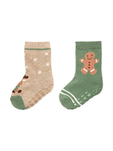 Sterntaler ABS Socken 2er-Pack Weihnachten in beige