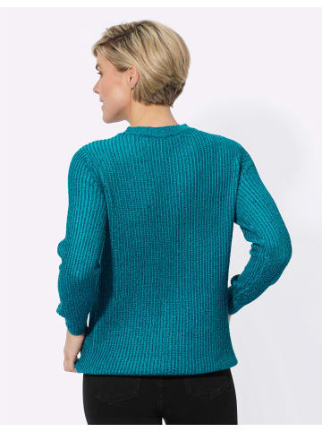 WITT WEIDEN Bouclé-Pullover in aquapetrol-türkis-meliert