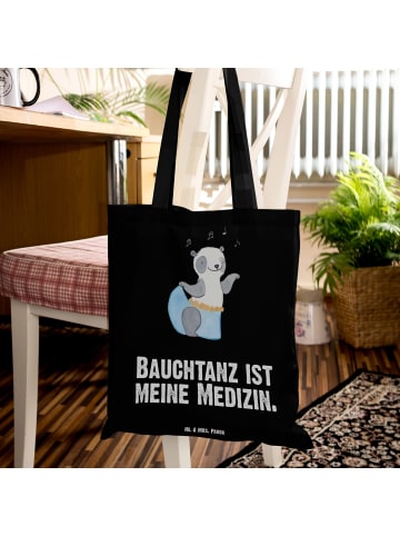 Mr. & Mrs. Panda Shopping Tasche Panda Bauchtanz mit Spruch in Schwarz
