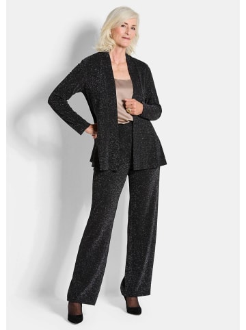 GOLDNER Glänzender Festblazer mit Schalkragen in schwarz / silberfarben