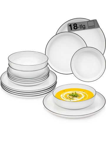 Sänger Tafelservice Marlo Black Rim - 18 teilig aus Porzellan