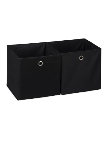relaxdays 12x Aufbewahrungsbox in Schwarz - (B)30 x (H)30 x (T)30 cm