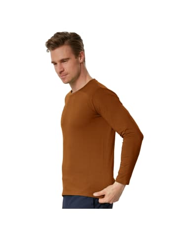 tectake Einfarbiges Langarm-Shirt für Männer, braun