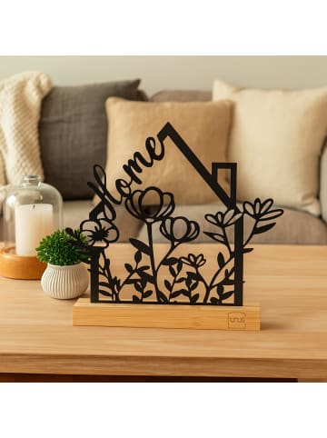 UNUS Aufsteller "Welcome Home" mit Blumen in schwarz oder weiß in Schwarz
