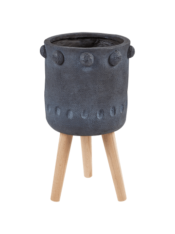 Beliani Outdoor Blumentopf BRUNNERA in Grau/Blau/Braun - (W) 24 x (H) 55 x (L) 24 cm