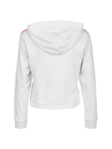 Adidas Sportswear Kapuzenpullover Essentials 3-Streifen Cropped in hellgrau / rosa