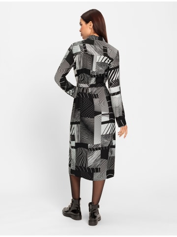 Heine Druckkleid in schwarz-ecru-bedruckt