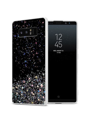 cadorabo Hülle für Samsung Galaxy NOTE 8 Glitter in Schwarz mit Glitter