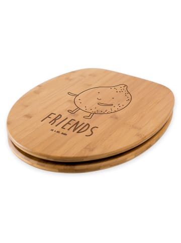 Mr. & Mrs. Panda Holz WC Sitz Beste Freunde Zitrone mit Spruch in Transparent