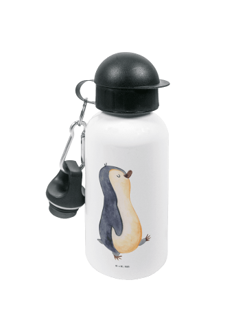 Mr. & Mrs. Panda Kindertrinkflasche Pinguin marschieren ohne Spruch in Weiß