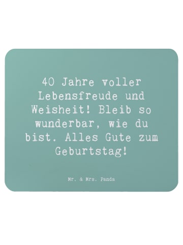 Mr. & Mrs. Panda Mauspad Spruch 40. Geburtstag Freude mit Spruch in Meeresbrise