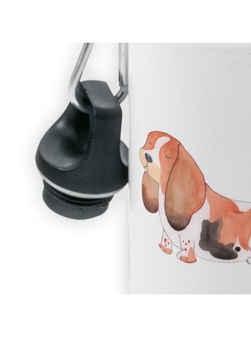 Mr. & Mrs. Panda Trinkflasche Hund Basset Hound ohne Spruch in Weiß