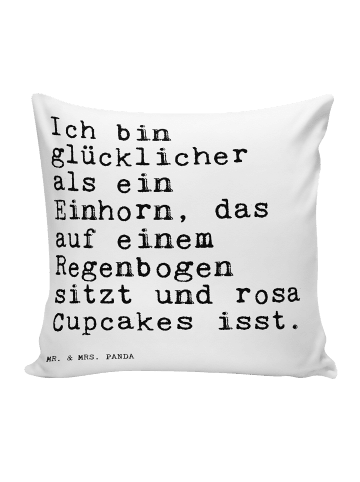 Mr. & Mrs. Panda Kuschel Kissen Ich bin glücklicher als... mit S... in Weiß