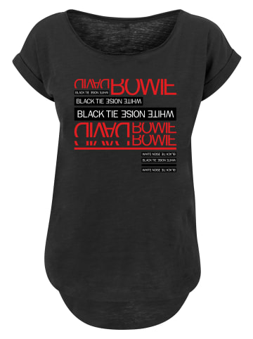 F4NT4STIC Long Cut T-Shirt David Bowie Black Tie White Noise in schwarz