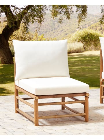 Beliani Sessel CERRETO in Weiß/Braun - (W) 55 x (H) 80 x (L) 67 cm