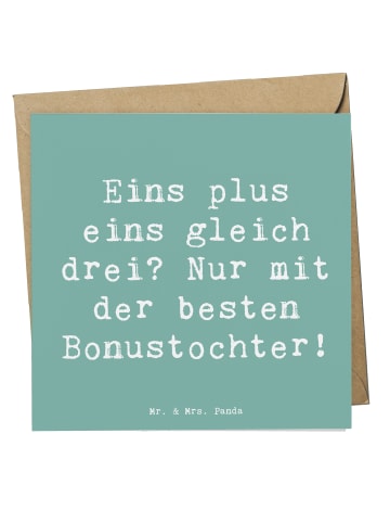 Mr. & Mrs. Panda Deluxe Karte Spruch Beste Bonustochter mit Spruch in Meeresbrise