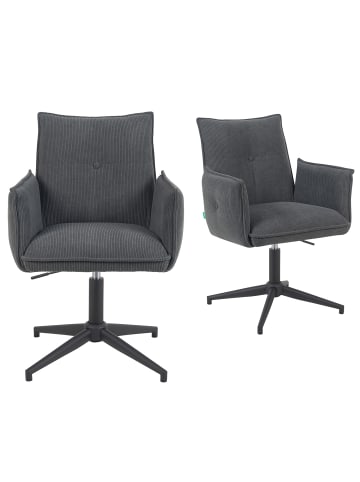 DUBI Möbel 2er-Set: Bürostuhl Mika-Till in Anthrazit - (B)60 x (H)85 x  (T)63 cm