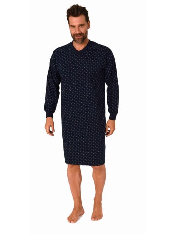 NORMANN langarm Nachthemd Bündchen print - 70639 in marine