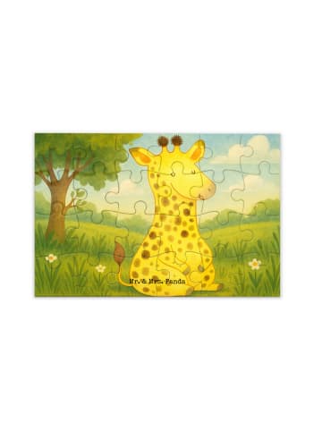 Mr. & Mrs. Panda Puzzle Giraffe Zufrieden Design ohne Spruch in Weiß