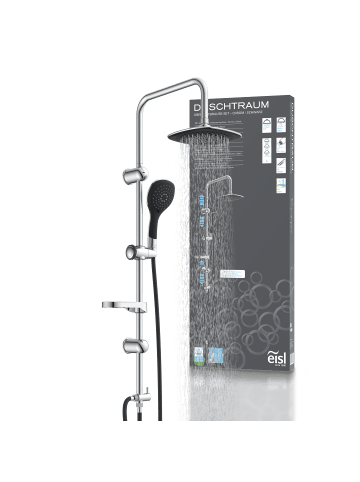 Eisl DUSCHTRAUM Überkopfbrause-Set, Chrom/Schwarz