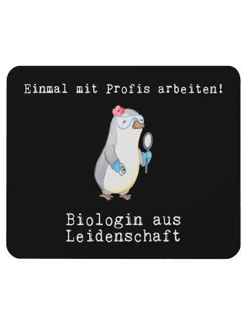 Mr. & Mrs. Panda Mauspad Biologin Leidenschaft mit Spruch in Schwarz