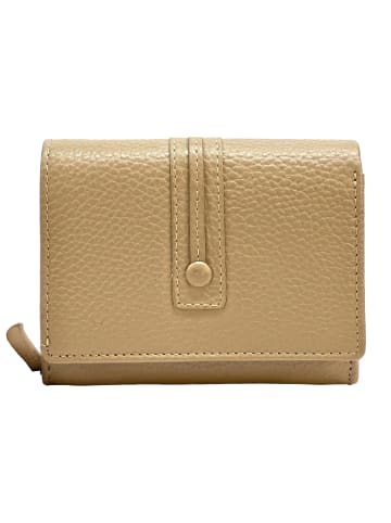 Florence Geldbörse Leder helltaupe beige Damen ca. 12cm ca. 9cm