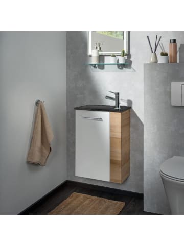 Fackelmann 2tlg-Gäste-WC-Set SBC in hellbraun - 45(B) x 61,5(H) x 25(T) cm