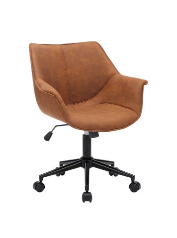 home24 Bürostuhl Nurmes in Vintage Cognac