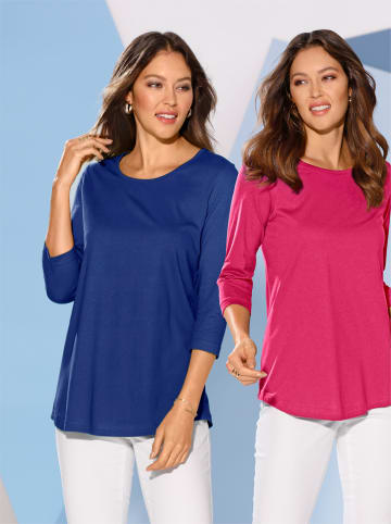 Sieh an! Doppelpack Shirts in royalblau + pink