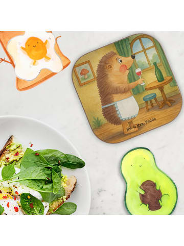 Mr. & Mrs. Panda Glasuntersetzer Igel Wein Design ohne Spruch in Weiß