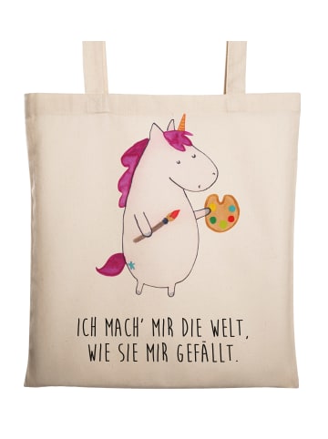 Mr. & Mrs. Panda Tragetasche Einhorn Künstler mit Spruch in Creme